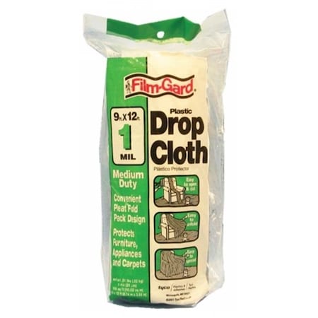 Poly-America Poly-america 9ft. X 12ft. 1 Millimeter Medium Duty Clear Plastic Drop Cloth DCHK-1 73257009140